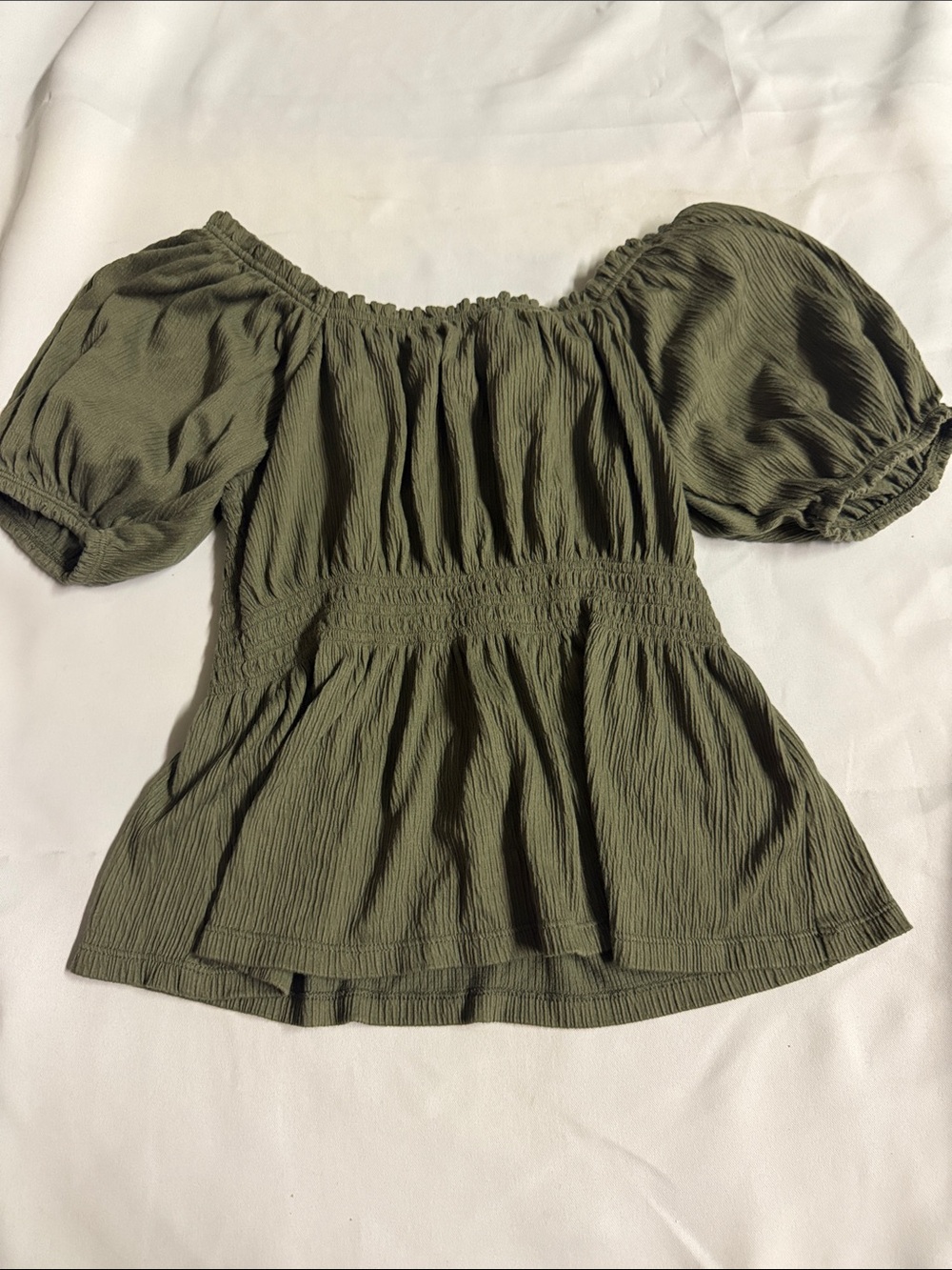 Green ruffle sleeve baby doll too